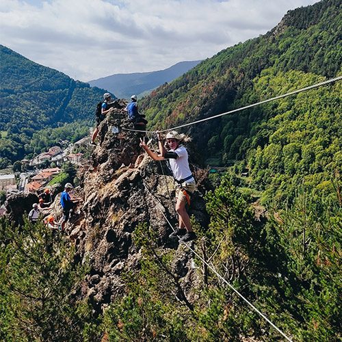 Via Ferrada Roca de la Creu, a Ribes de Freser, Ripollès. Vies Ferrades i esports d'aventura a Catalunya